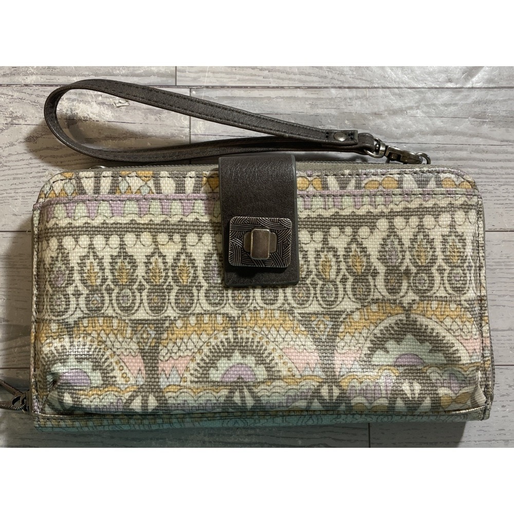 Sakroots Artist Circle Large Smartphone Coated Canvas Wristlet Wallet